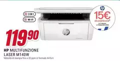 HP - LaserJet M140W Wireless Multifunction Bianco E Nero Stampante, Fotocopiatrice, Scanner HP - LaserJet M140W Wireless Multifunction Bianco E Nero Stampante, Fotocopiatrice, Scanner