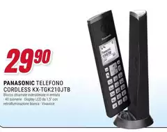 Panasonic - KX-TGK210JTB Telefono DECT Identificatore Di Chiamata Nero Telefono Panasonic - KX-TGK210JTB Telefono DECT Identificatore Di Chiamata Nero Telefono