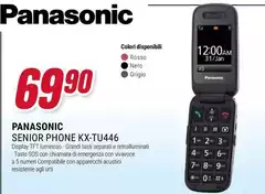 Panasonic - KX-TU446 6,1 Cm (2.4") 110 G Nero Telefono Per Anziani Panasonic - KX-TU446 6,1 Cm (2.4") 110 G Nero Telefono Per Anziani