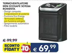 Rowenta - Termoventilatore Mini Ecosafe S02266 Rowenta - Termoventilatore Mini Ecosafe S02266