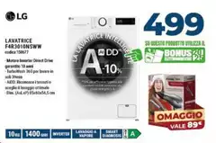 LG - F4R3010NSWW Lavatrice 10kg AI DD, Classe A-10%, 1400 Giri, Lavaggio A Vapore LG - F4R3010NSWW Lavatrice 10kg AI DD, Classe A-10%, 1400 Giri, Lavaggio A Vapore