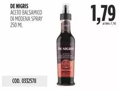 De nigris - Aceto Balsamico Di Modena Spray De nigris - Aceto Balsamico Di Modena Spray