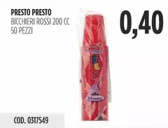 Bio Presto - Bicchieri Rossi Bio Presto - Bicchieri Rossi