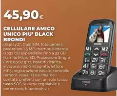 Brondi - Cellulare Amico Unico Piu' Black Brondi - Cellulare Amico Unico Piu' Black