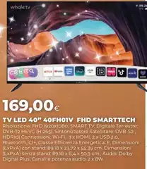 Smart technologies - Tv Led 40" 40FHOIV FHD SmartTech Smart technologies - Tv Led 40" 40FHOIV FHD SmartTech