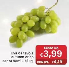 Semi - Uva Da Tavola Autumn Crisp Senza Semi - Uva Da Tavola Autumn Crisp Senza