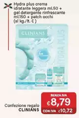 Clinians - Hydra Plus Crema Idratante Leggera + Gel Detergente Infrescante
