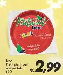 Bibo - Piatti Piani Rossi Compostabili Bibo - Piatti Piani Rossi Compostabili