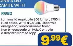 Ezviz - LB1-Lampadina A Led Regolabile Tramite Wi-Fi RGB2