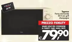 Tognana - Forno Microonde 20 Ll Con Grill Champagne Tognana - Forno Microonde 20 Ll Con Grill Champagne