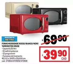 Forno Microonde Rosso/Bianco/Nero Forno Microonde Rosso/Bianco/Nero