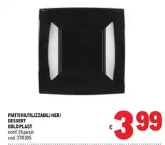 Neri - Piatti Riutilizzabili  Dessert