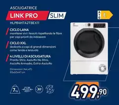Hoover - LINK X-CARE HLPB4H7A2TBEX-11 Asciugatrice Libera Installazione Caricamento Frontale 7 Kg A++ Bianco Hoover - LINK X-CARE HLPB4H7A2TBEX-11 Asciugatrice Libera Installazione Caricamento Frontale 7 Kg A++ Bianco