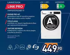 Hoover - H-WASH&DRY 500, Lavasciuga 10/7kg, Classe A-15%/E, 1400 Giri, HWPS41074DAB7-11 Hoover - H-WASH&DRY 500, Lavasciuga 10/7kg, Classe A-15%/E, 1400 Giri, HWPS41074DAB7-11