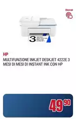 HP - Multifunzione Inkjet 4222e 3 Mesi Di Mesi Di Instant Ink Con Hp HP - Multifunzione Inkjet 4222e 3 Mesi Di Mesi Di Instant Ink Con Hp