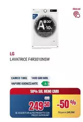 LG - F4R3010NSW Lavatrice 10kg AI DD, Classe A-10%, 1400 giri, Vapore