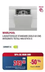 Whirlpool - Lavastoviglie Standard (Solo 60 Cm) Integrate Totali W61 D741a S