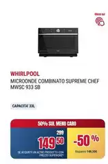 Whirlpool - Microonde Combinato Supreme Chef Mwsc 933 Sb Whirlpool - Microonde Combinato Supreme Chef Mwsc 933 Sb