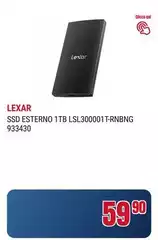 Lexar - Ssd Esterno 1tb Lsl300001t-rnbing