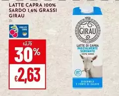 Girau - Latte Capra 100% Sardo 1,6% Grassi Girau - Latte Capra 100% Sardo 1,6% Grassi