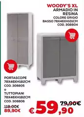 Basso - Woody's Xl Armadio In Resina Basso - Woody's Xl Armadio In Resina