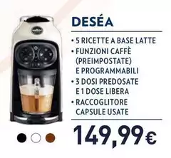 Lavazza - Deséa Automatica Macchina Per Caffè A Capsule 1,1 L Lavazza - Deséa Automatica Macchina Per Caffè A Capsule 1,1 L