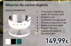 Smeg - Bilancia Da Cucina Digitale KSC01WHMWW Smeg - Bilancia Da Cucina Digitale KSC01WHMWW