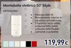Smeg - Montalatte Elettrico 50' Style MFF02CREU Smeg - Montalatte Elettrico 50' Style MFF02CREU