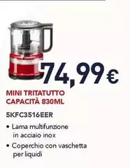 Kitchenaid - 5KFC3516EER Tritaverdure Elettrico 0,83 L 240 W Rosso Kitchenaid - 5KFC3516EER Tritaverdure Elettrico 0,83 L 240 W Rosso