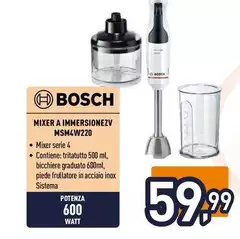 Bosch - Serie 4 MSM4W220 Frullatore A Immersione ErgoMaster 600 W Bianco Bosch - Serie 4 MSM4W220 Frullatore A Immersione ErgoMaster 600 W Bianco