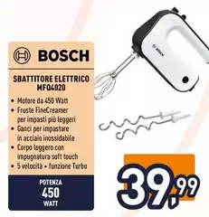 Bosch - Sbattitore Elettrico MFQ4020 Bosch - Sbattitore Elettrico MFQ4020