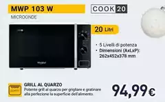 Whirlpool - Cook20 Microonde A Libera Installazione - MWP 103 W