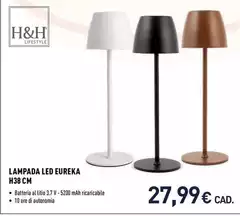 H&h Lifestyle - Lampada Led Eureka H38 Cm H&h Lifestyle - Lampada Led Eureka H38 Cm