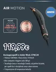 Rowenta - Air Motion Asciugacapelli E Styler Mod. CF8C20 