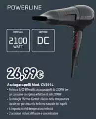 Rowenta - Powerline Asciugacapelli Mod. CV591L 