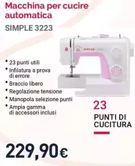 Singer - Simple 3223 Macchina Per Cucire Automatica - 23 Punti Utili Singer - Simple 3223 Macchina Per Cucire Automatica - 23 Punti Utili
