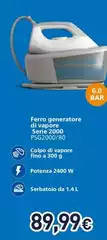 Philips - 2000 Series PSG2000/80 Ferro Da Stiro Generatore Di Vapore, 2400W, 1.4L, Piastra In Ceramica Philips - 2000 Series PSG2000/80 Ferro Da Stiro Generatore Di Vapore, 2400W, 1.4L, Piastra In Ceramica