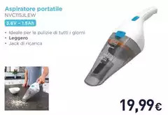 Black & Decker - NVC115JLEW Aspirapolvere Senza Filo Grigio, Bianco Senza Sacchetto Black & Decker - NVC115JLEW Aspirapolvere Senza Filo Grigio, Bianco Senza Sacchetto