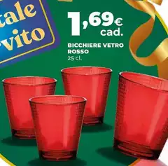 Bicchiere Vetro Rosso Bicchiere Vetro Rosso