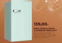 Akai - Frigo Tavolo 1 Porta Class100gn Verde