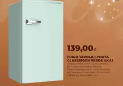 Akai - Frigo Tavolo 1 Porta Class100gn Verde Akai - Frigo Tavolo 1 Porta Class100gn Verde
