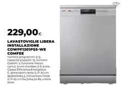 Comfeè - Lavastoviglie Libera Installazione CDWPFR201PSS-WE Comfeè - Lavastoviglie Libera Installazione CDWPFR201PSS-WE