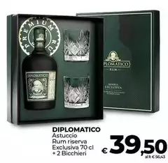 Diplomatico - Asciuccio Rum Riserva Exclusiva + 2 Bicchieri Diplomatico - Asciuccio Rum Riserva Exclusiva + 2 Bicchieri