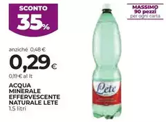 Lete - Acqua Minerale Effervescente Naturale Lete - Acqua Minerale Effervescente Naturale
