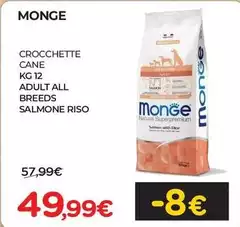 Monge - Crocchette Cane Adult All Breeds Salmone Riso Monge - Crocchette Cane Adult All Breeds Salmone Riso
