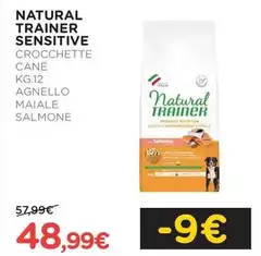 Natural Trainer - Sensitive Crocchette Cane Agnello Maiale Salmone Natural Trainer - Sensitive Crocchette Cane Agnello Maiale Salmone