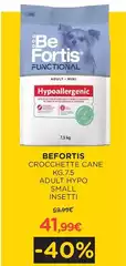 Befortis - Crocchette Cane Adult Hypo Small Insetti Befortis - Crocchette Cane Adult Hypo Small Insetti