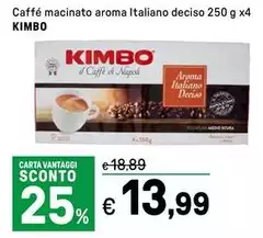 Kimbo - Caffé Macinato Aroma Italiano Deciso Kimbo - Caffé Macinato Aroma Italiano Deciso