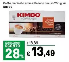 Kimbo - Caffé Macinato Aroma Italiano Deciso Kimbo - Caffé Macinato Aroma Italiano Deciso