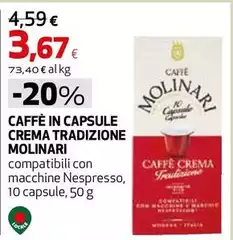 Molinari - Caffè In Capsule Crema Tradizione Molinari - Caffè In Capsule Crema Tradizione